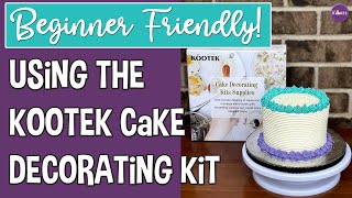 Simple Buttercream Cake Design Using This Kootek Cake Decorating Kit [upl. by Zerline]