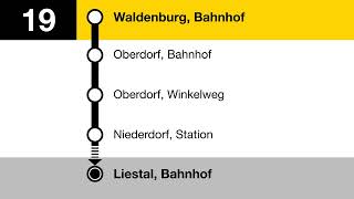 PostAuto Ansagen » BE 19 Waldenburg Bahnhof — Liestal Bahnhof  Bahnersatz 2022  SLBahnen [upl. by Kat491]