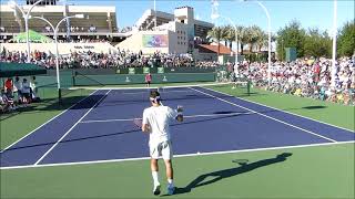 Roger Federer Practice Match  Court Level View [upl. by Tegdig818]