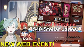 Returnee quotFestival Invitation Web Event Free 540 Stellar Jades and More【Honkai Star Rail】 [upl. by Fidelity]