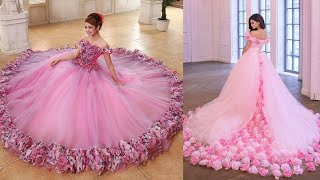 Flower making ballgown bridal dress designs ideas images [upl. by Hardden]