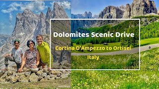 Dolomites Scenic Drive 4k Italy  Cortina DAmpezzo to Ortisei  Europe Travel 2024 [upl. by Kinom]