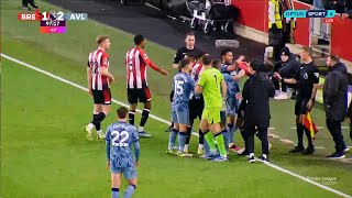 🤯Martinez pushes Maupay aside as Boubacar Kamara gets the red card vs Brentford 😳😱 [upl. by Theodosia358]