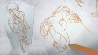 Drawing poses in ExtremeDifferent angles  Daily Art LevelUP 2 [upl. by Tansy]