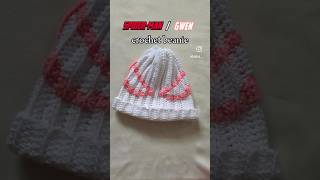 spiderman  gwen crochet beanie ❤️🤍 crochet [upl. by Erbes]