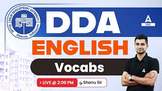 DDA Classes 2023  DDA English Class By Shanu Sir  Vocabulary Words [upl. by Kwan]