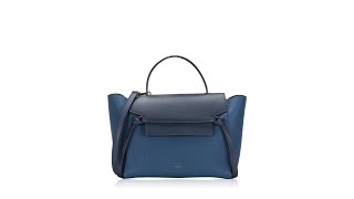 Celine Goatskin Smooth Calfskin Mini Belt Bag Sea Blue [upl. by Brandi]