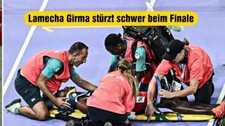 olympische sommerspiele 2024 Paris Lamecha Girma verletzt sich schwer bei 3000 m Finale [upl. by Schultz]