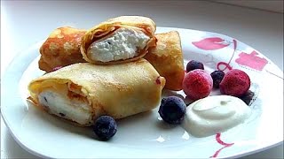 Блины на молоке с творогом Очень нежные и вкусные  Семейный рецепт   Налистники [upl. by Aoh270]