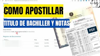 COMO APOSTILLAR TITULO DE BACHILLER Y NOTAS CERTIFICADAS  Resubido [upl. by Olney419]