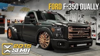 SEMA 2015  Ford F350 Dually  On D Gas Promotions [upl. by Enyluqcaj286]