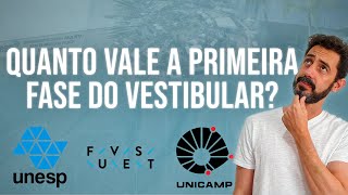 QUANTO VALE A PRIMEIRA FASE DO VESTIBULAR  UNESP UNICAMP E FUVEST [upl. by Lias14]