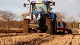 PSingerPhotography  Tillyfar Farms New Holland T7200 with 5 Furrow Kverneland Plough [upl. by Habas]