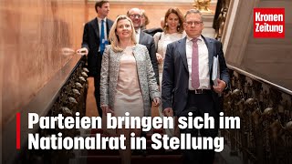 Parteien bringen sich im Nationalrat in Stellung  kronetv NEWS [upl. by Atwekk]