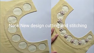 easy and simple neck cutting and stitching  neck design 2024  round neck cutting [upl. by Torhert]