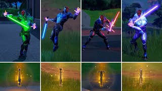 All Mythic Lightsabers in Fortnite Chapter 3 Season 2 [upl. by Ikciv]