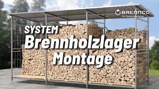 Brennholzlager mit System Montage eines AModuls [upl. by Neelrihs]