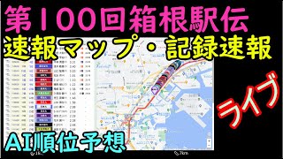 ライブ【箱根駅伝2024復路】速報マップと記録速報・AI順位予想 [upl. by Sivahc503]