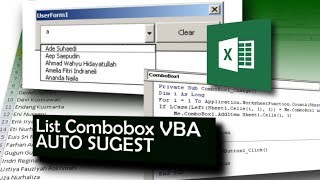 Membuat List Combobox Sugest dengan VBA [upl. by Rexer]