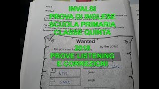 INVALSI inglese 2018 correzioni e audio listening classe quinta Prove ufficiali [upl. by Azaria455]