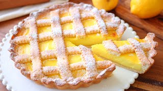 CROSTATA AL LIMONE 🍋 Pasta Frolla e Crema Pasticcera Senza Uova  Ricetta facilissima [upl. by Eentirb]