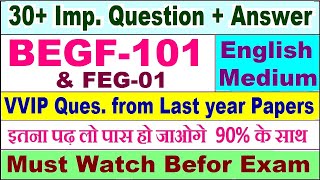 BEGF 101 important questions with answer in English  begf 101 Previous Year Question Paper  feg 01 [upl. by Yuma681]