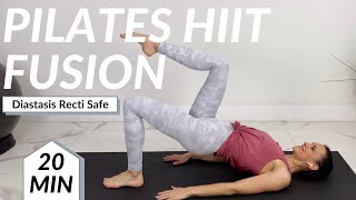 Postnatal Pilates HIIT Workout  20 Minute Postpartum Workout Cardio  Toning [upl. by Akemeuwkuhc]