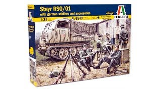 Inbox Review  Italeri Kit 6549 Steyr RSO01 With German Soldiers And Accessories [upl. by Rehpatsirhc]