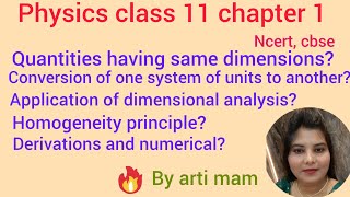 homogeneity principlederivationnumericalanalysischapter1 class11physicsveryimportantquestion [upl. by Eilhsa]