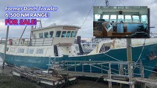 £125k Retired Dutch Steel LIVEABOARD TRAWLER For Sale [upl. by Bello]