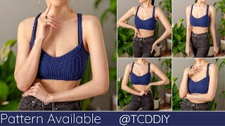 How to Crochet a Bralette  Pattern amp Tutorial DIY [upl. by Schmitz]