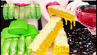 ASMR ALOE VERA HONEYCOMB BOBA TAPIOCA PEARLS 알로에 벌집꿀 타피오카펄 먹방 EATING SOUNDS NO TALKING [upl. by Halland]