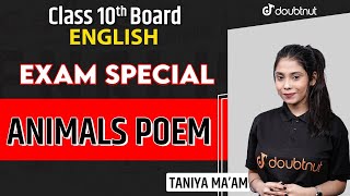 Animals Poem Class 10  Animals Class 10 English  Full Explanation हिन्दी में  NCERT  Doubtnut [upl. by Odessa]