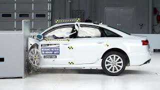 2016 Audi A6 driverside small overlap IIHS crash test [upl. by Enaz]