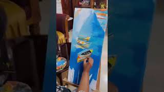 boat drawing with Acrylic colour [upl. by Aurthur816]