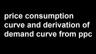 Price consumption curve and derivation of demand curve from ppc [upl. by Nauqaj340]