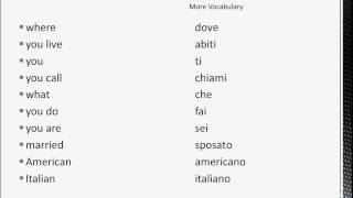 Learn to speak Italian Phrases 1 class 3 Just a little curiousavi [upl. by Lenoyl]