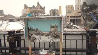 Abstract Expressionist Landscape Oil Painting The Canal  Day 21 [upl. by Weisman]