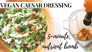 Vegan Caesar Dressing 5Minute Nutrient Bomb  Soul in the Raw [upl. by Esinned]