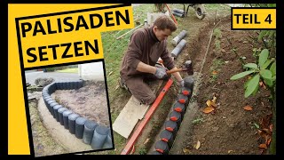 BEETEINFASSUNG AUS BETON  PALISADEN 👷‍♂️│Selber bauen  So gehts│TEIL 45 [upl. by Demmahum]