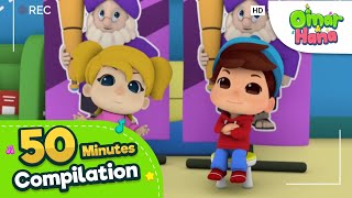 Omar amp Hana English 50 Minutes Compilation  Islamic Series for Kids [upl. by Susy]