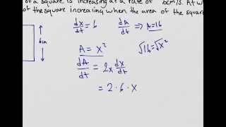 Each side of a square is increasing at a rate of 6 cms [upl. by Lundgren]