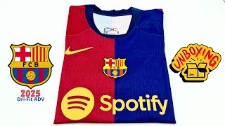 Barcelona home kit 20242025 player version Unboxing  ASMR [upl. by Clari853]