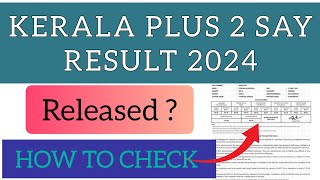 Kerala 2 SAY Result 2024  How To Check Kerala SAY Result 2024 [upl. by Rofotsirk]