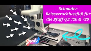 Alternativer Reissverschlussfuß für die Pfaff QE 710amp720 [upl. by Enimisaj]