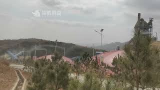 Mist poles conquer road dust at cement facilities  Nebufly Fog Misting System [upl. by Elleb413]