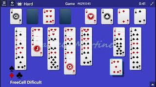 FreeCell  Game 6293345  Microsoft Solitaire Collection  Difficult [upl. by Bidle]