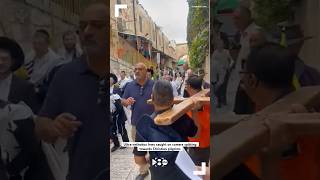 Ultraorthodox Jews spit towards Christian pilgrims leaving Church of the Flagellation [upl. by Bronwen]