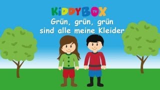 Grün grün  grün sind alle meine Kleider  Kinderlieder zum Mitsingen  KIDDYBOXTV [upl. by Foskett]