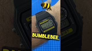 ⌚️ Casio BUMBLEBEE 🐝 F94W Strap UPGRADE 🤩 casio watchmods [upl. by Chil479]